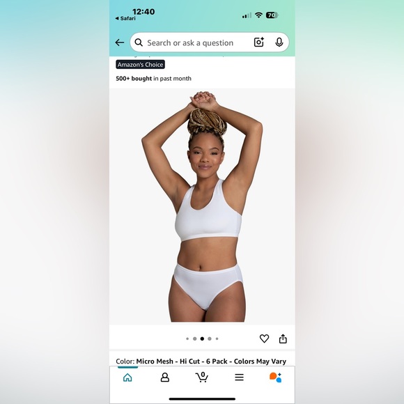 NEW 6 pack size 8 XL hi cut fruit of the loom women’s panties breathable cool - Picture 8 of 11